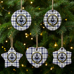 Hannay Modern Tartan Crest Christmas Ceramic Ornament
