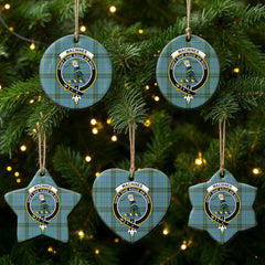 MacInnes Ancient Tartan Crest Christmas Ceramic Ornament