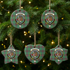MacKinnon Hunting Ancient Tartan Crest Christmas Ceramic Ornament