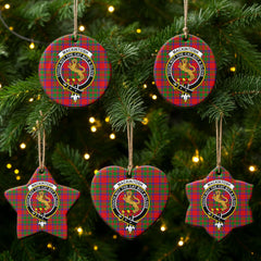 MacKintosh Modern Tartan Crest Christmas Ceramic Ornament