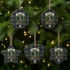 MacLaren Modern Tartan Crest Christmas Ceramic Ornament