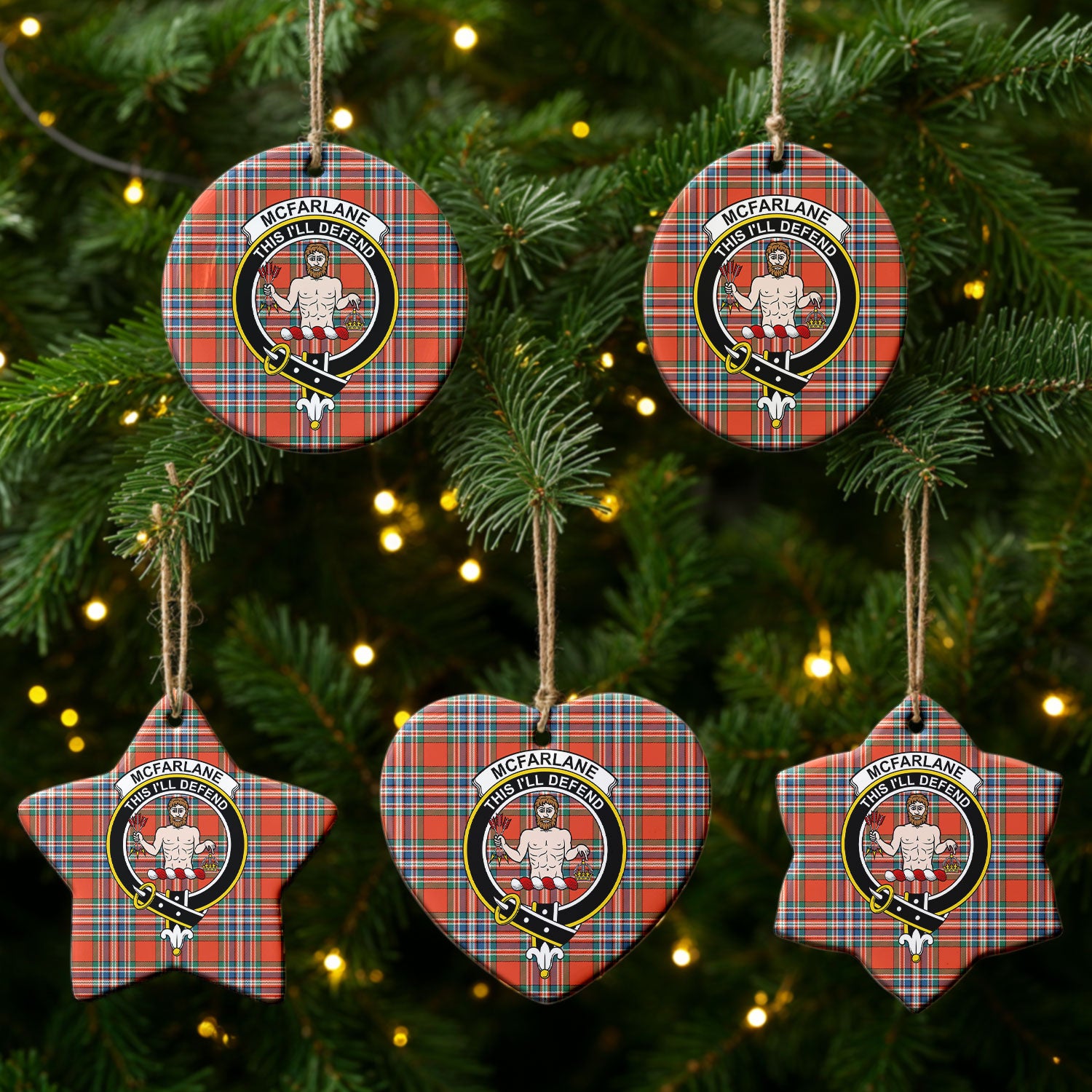 McFarlane Ancient Tartan Crest Christmas Ceramic Ornament