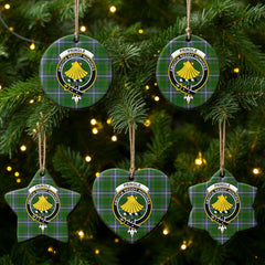 Pringle Tartan Crest Christmas Ceramic Ornament