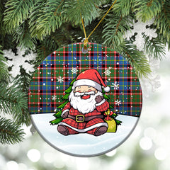 Aikenhead Tartan Christmas Ceramic Ornament - Scottish Santa Style