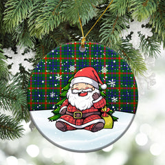 Aiton Tartan Christmas Ceramic Ornament - Scottish Santa Style