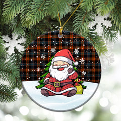 Brown Ancient Tartan Christmas Ceramic Ornament - Scottish Santa Style