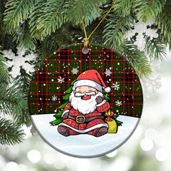 Buchan Modern Tartan Christmas Ceramic Ornament - Scottish Santa Style