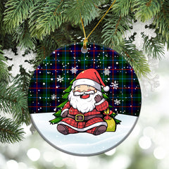 Calder Tartan Christmas Ceramic Ornament - Scottish Santa Style