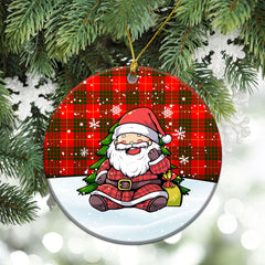 Cameron Modern Tartan Christmas Ceramic Ornament - Scottish Santa Style