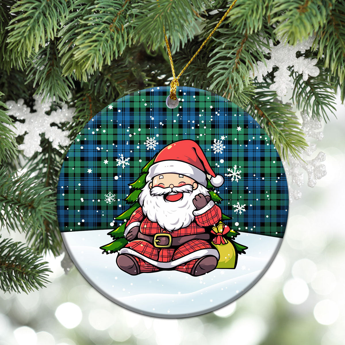 Campbell Ancient 01 Tartan Christmas Ceramic Ornament - Scottish Santa Style