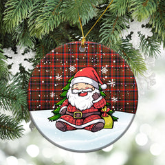 Cumming Hunting Weathered Tartan Christmas Ceramic Ornament - Scottish Santa Style