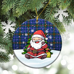 Edmonstone Tartan Christmas Ceramic Ornament - Scottish Santa Style