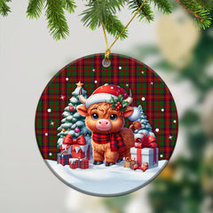 Ged Tartan Christmas Ceramic Ornament - Highland Cow Winter Style