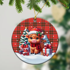 Grant Weathered  Tartan Christmas Ceramic Ornament - Highland Cow Winter Style