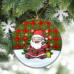 Grierson Tartan Christmas Ceramic Ornament - Scottish Santa Style