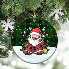 Halkerston Tartan Christmas Ceramic Ornament - Scottish Santa Style