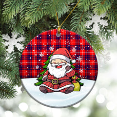 Hamilton Modern Tartan Christmas Ceramic Ornament - Scottish Santa Style