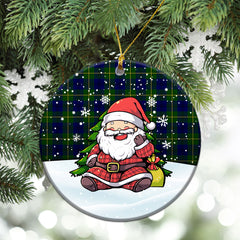 Johnston Modern Tartan Christmas Ceramic Ornament - Scottish Santa Style