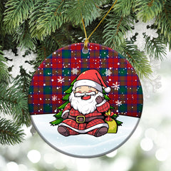 Lindsay Modern Tartan Christmas Ceramic Ornament - Scottish Santa Style