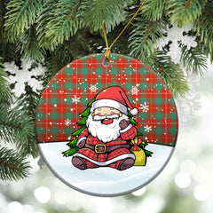 MacFie Ancient Tartan Christmas Ceramic Ornament - Scottish Santa Style