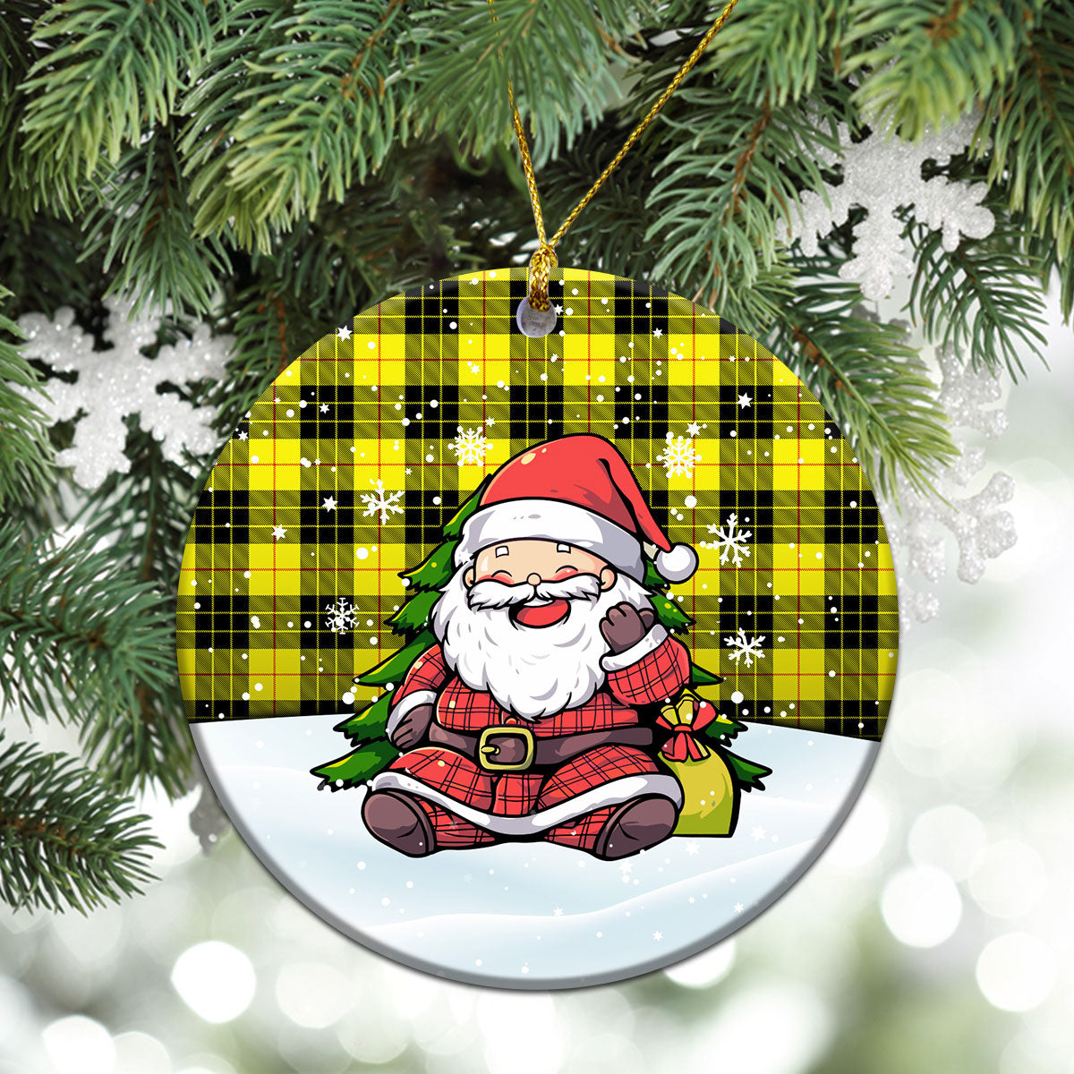 MacLeod of Lewis Modern Tartan Christmas Ceramic Ornament - Scottish Santa Style