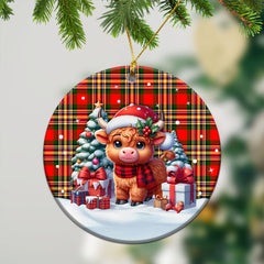 Makgill Tartan Christmas Ceramic Ornament - Highland Cow Winter Style