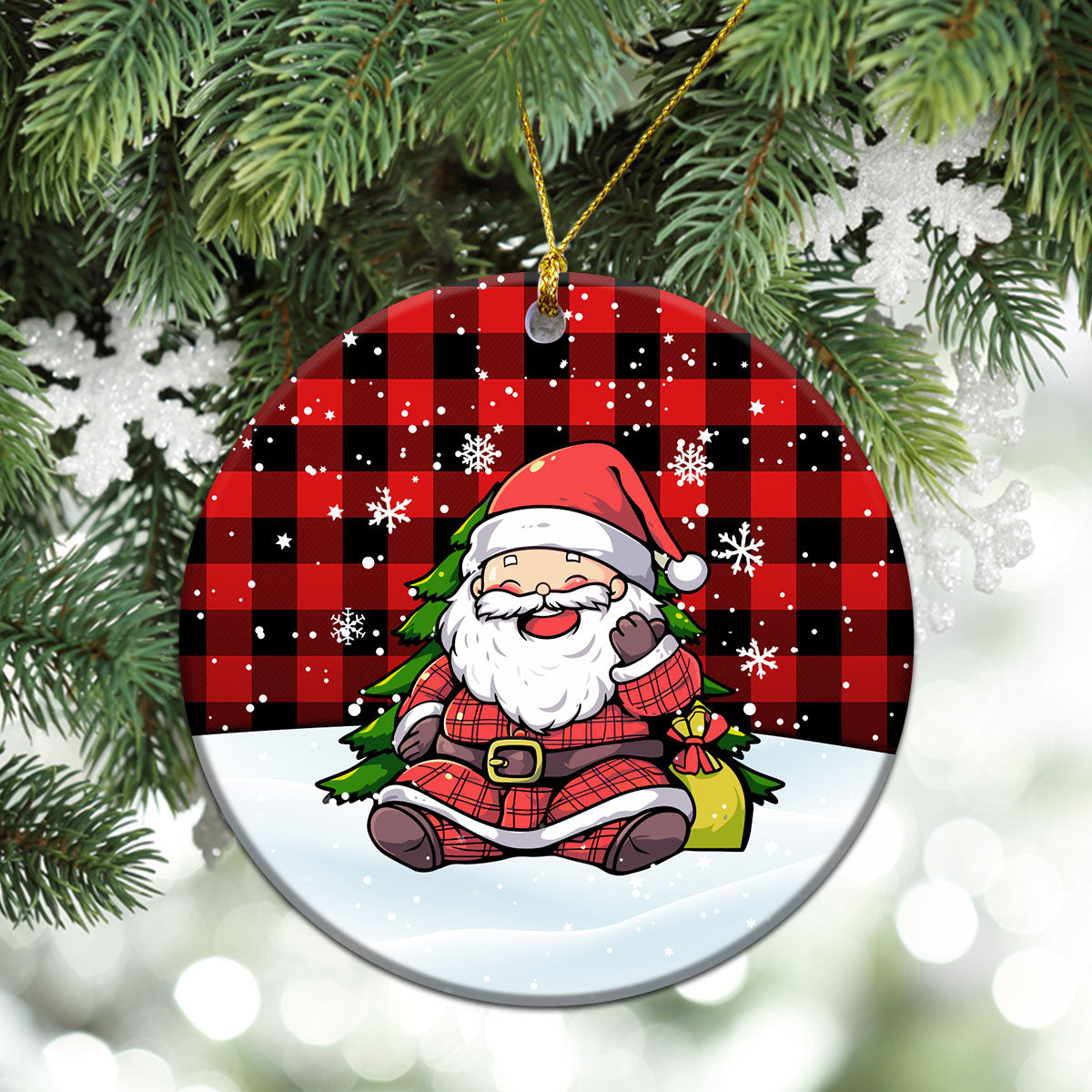 McGregor Rob Roy Modern Tartan Christmas Ceramic Ornament - Scottish Santa Style