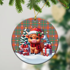 McKintosh Ancient Tartan Christmas Ceramic Ornament - Highland Cow Winter Style