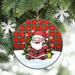 McLaine of Loch Buie Tartan Christmas Ceramic Ornament - Scottish Santa Style