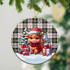 McPherson Dress Ancient Tartan Christmas Ceramic Ornament - Highland Cow Winter Style