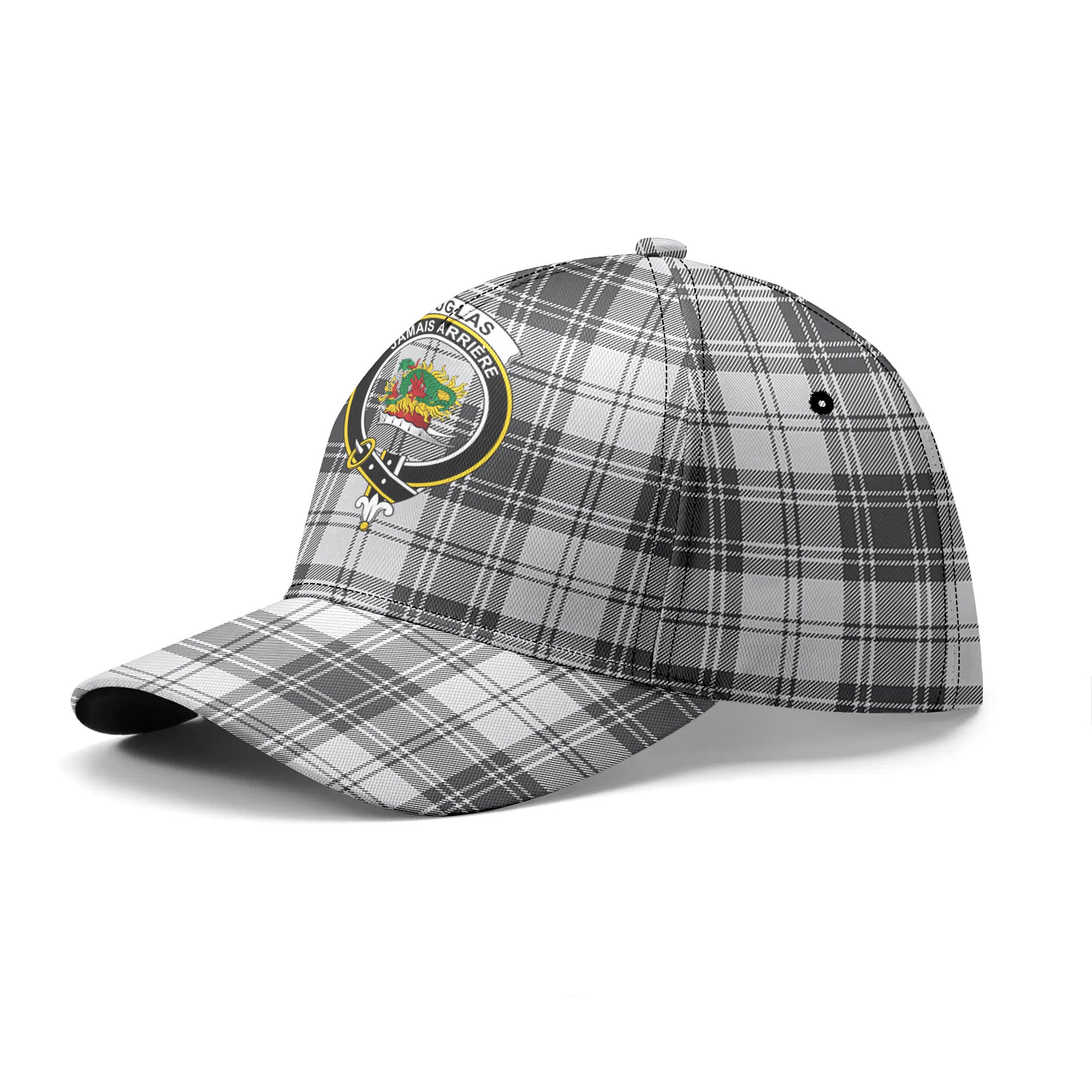 Douglas Grey Modern Tartan Crest Classic Cap