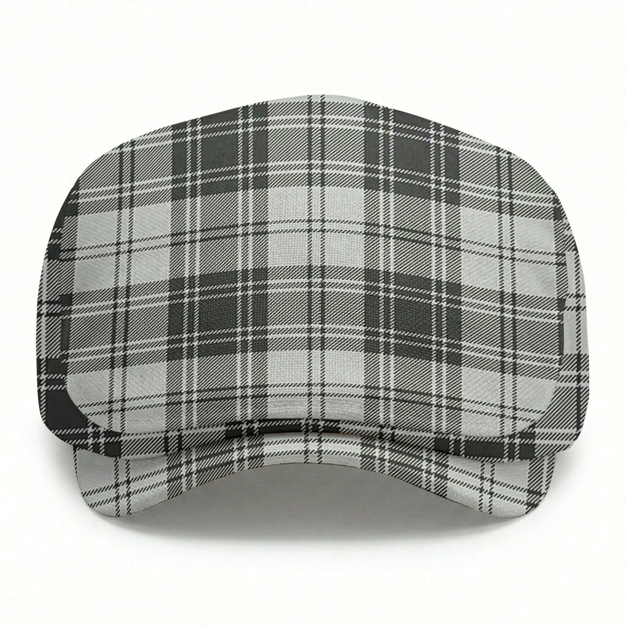 Douglas Grey Modern Tartan Flat Caps