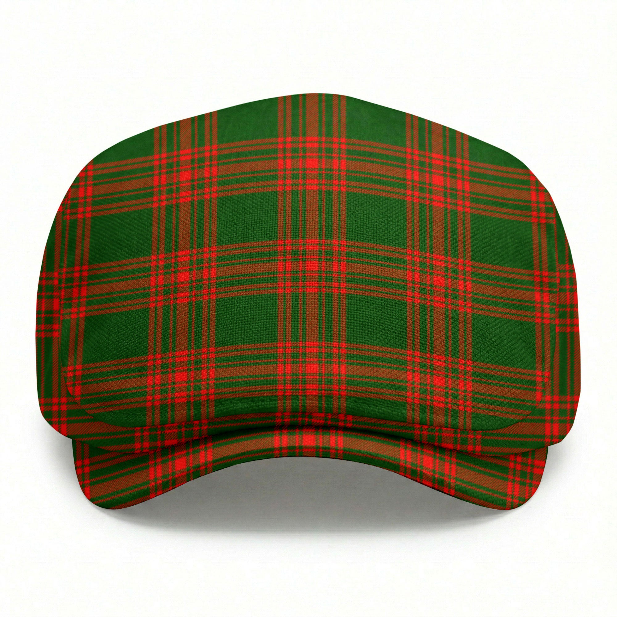 Menzies Green Modern Tartan Flat Caps