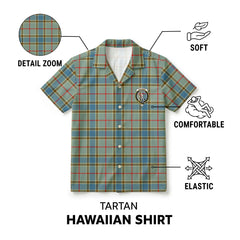 Balfour Blue Tartan Crest Hawaiian Shirt