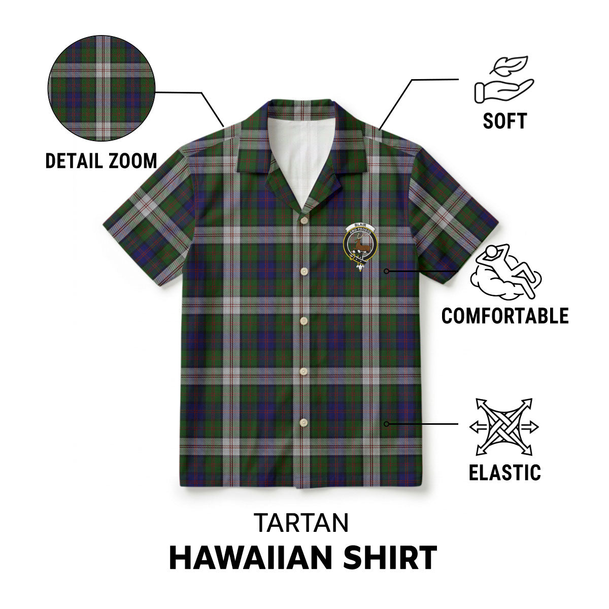 Blair Dress Tartan Crest Hawaiian Shirt