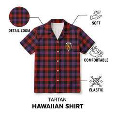 Broun Modern Tartan Crest Hawaiian Shirt