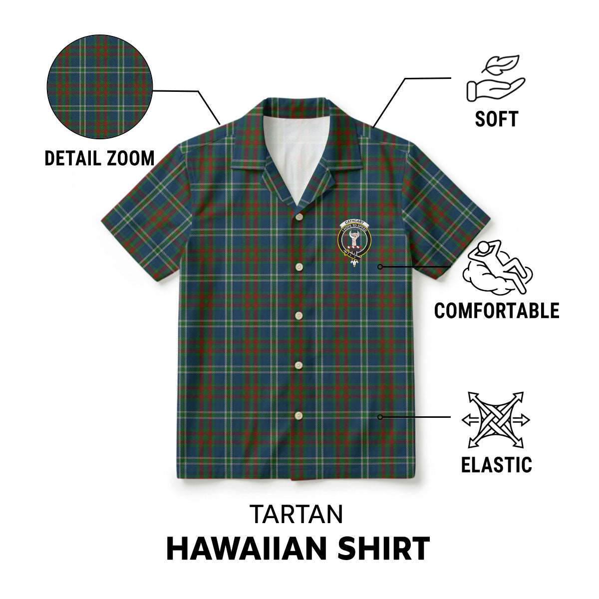 Cathcart Tartan Crest Hawaiian Shirt