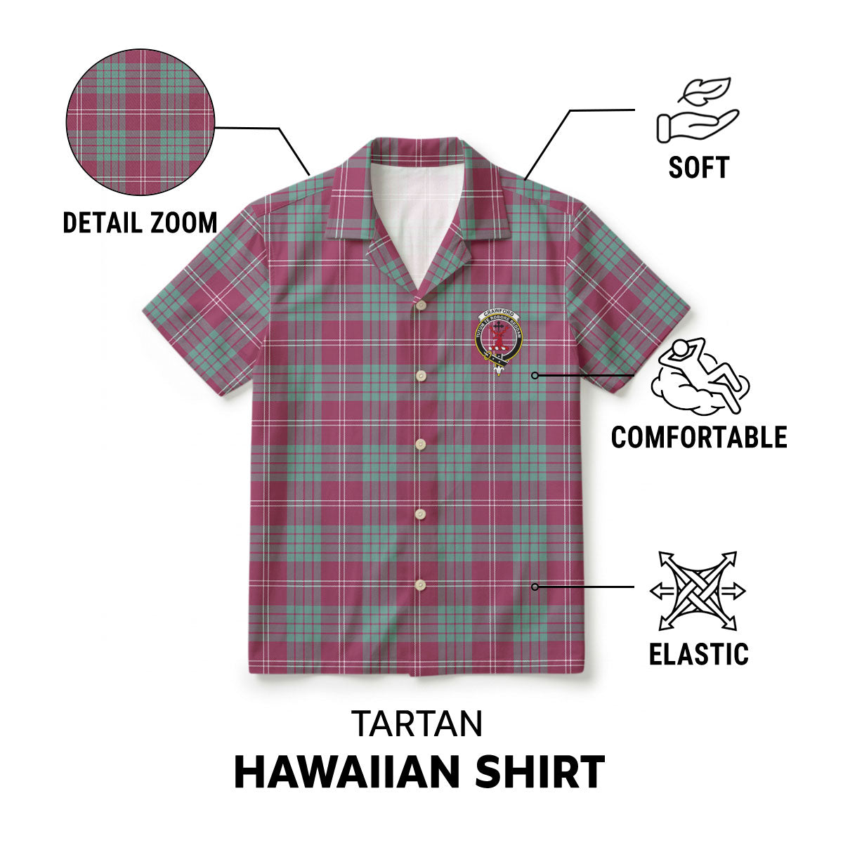 Crawford Ancient Tartan Crest Hawaiian Shirt