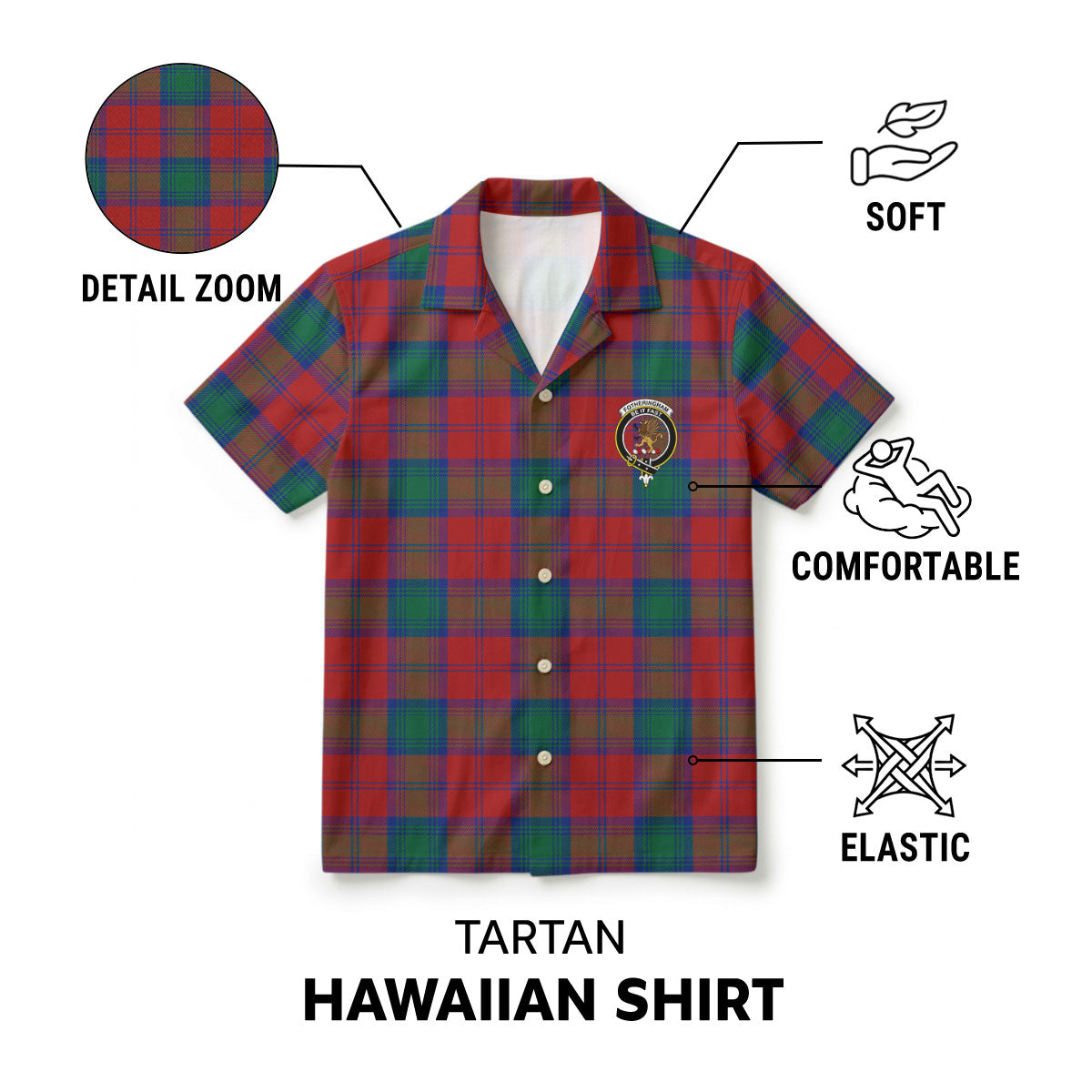 Fotheringham Tartan Crest Hawaiian Shirt