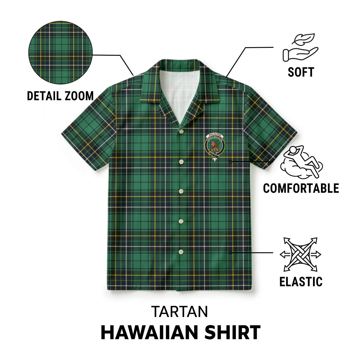 MacAlpine Ancient Tartan Crest Hawaiian Shirt