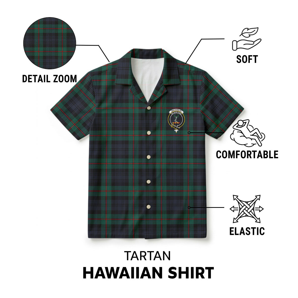 MacKinlay Modern Tartan Crest Hawaiian Shirt