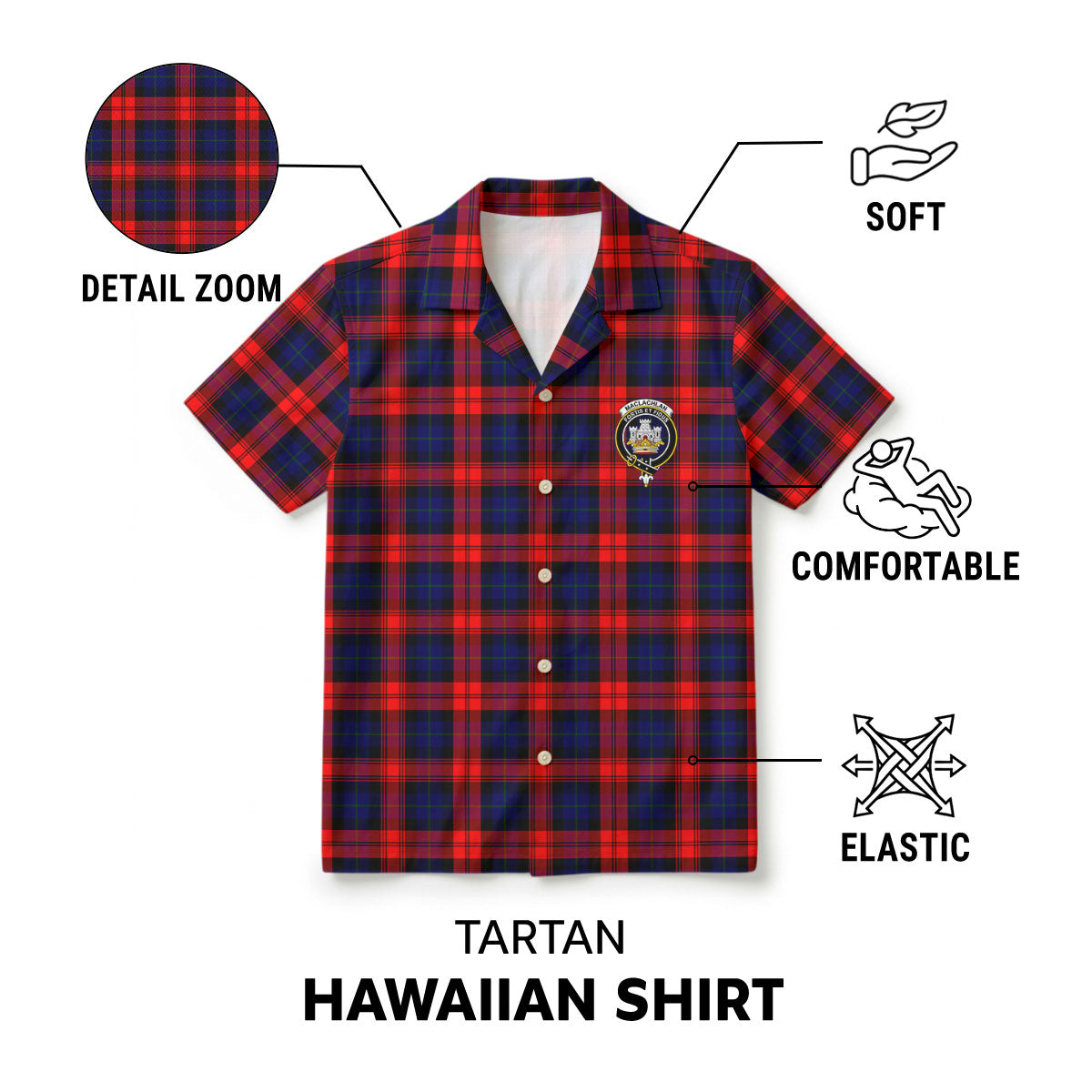 MacLachlan Modern Tartan Crest Hawaiian Shirt
