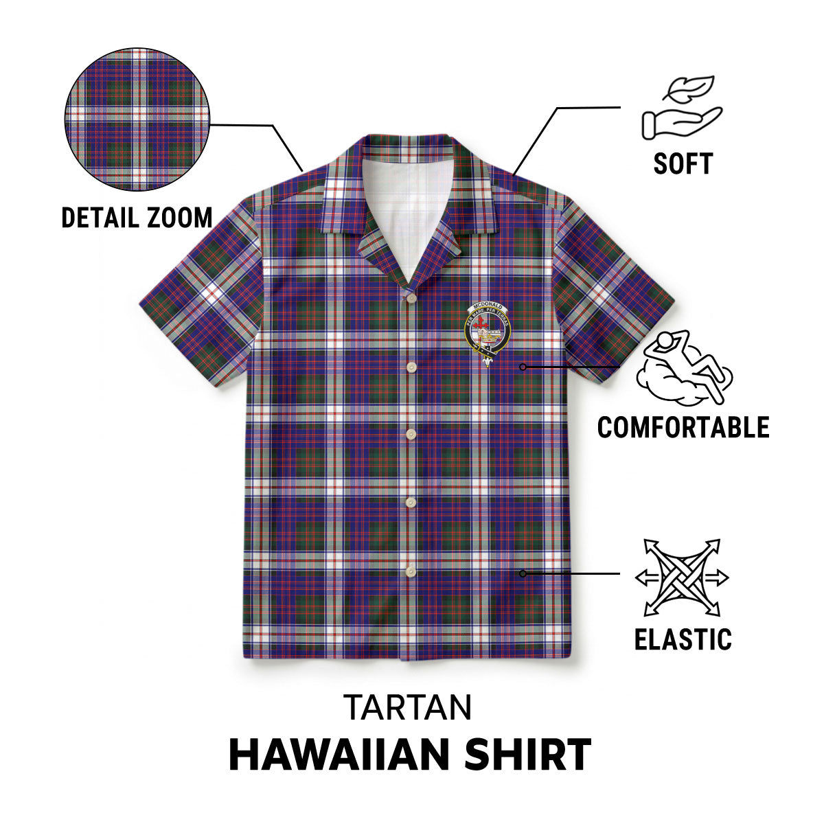 McDonald Dress Modern Tartan Crest Hawaiian Shirt