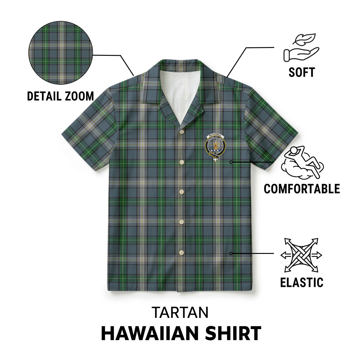 McDowall Tartan Crest Hawaiian Shirt