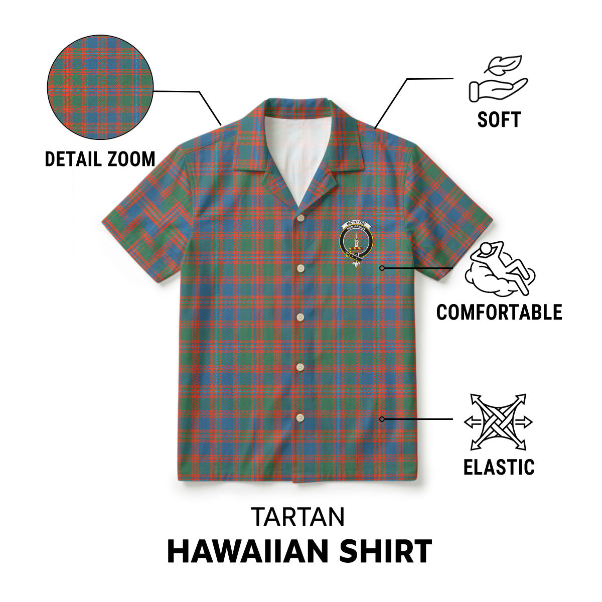 McIntyre Ancient Tartan Crest Hawaiian Shirt
