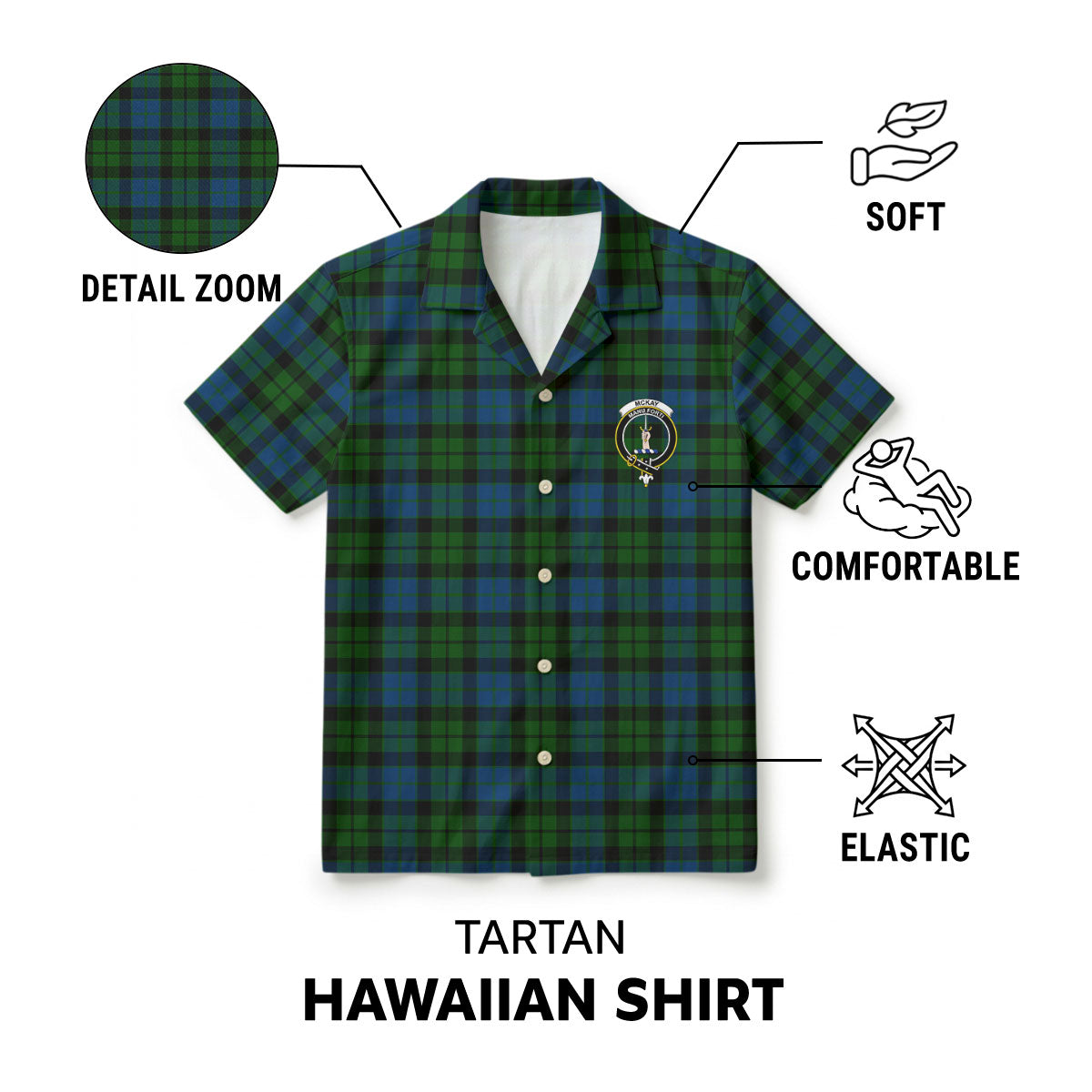 McKay Modern Tartan Crest Hawaiian Shirt