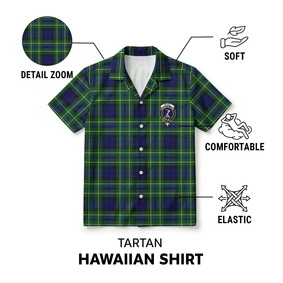 McNeil of Colonsay Modern Tartan Crest Hawaiian Shirt