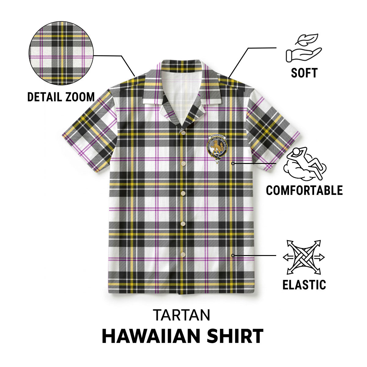 McPherson Dress Modern Tartan Crest Hawaiian Shirt