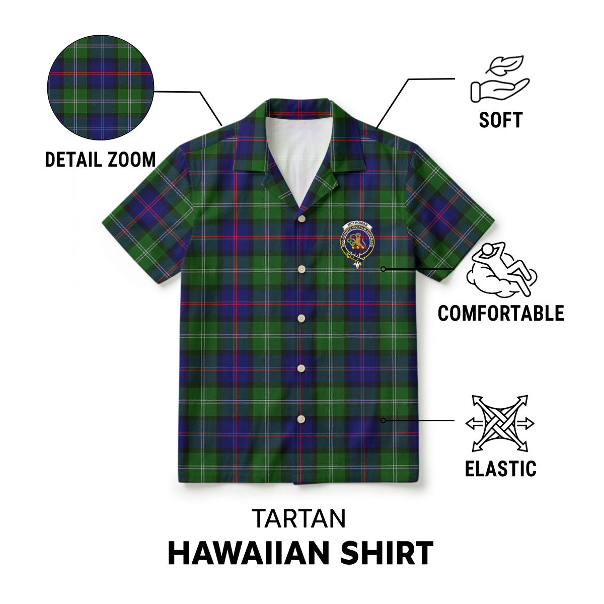 McThomas Modern Tartan Crest Hawaiian Shirt