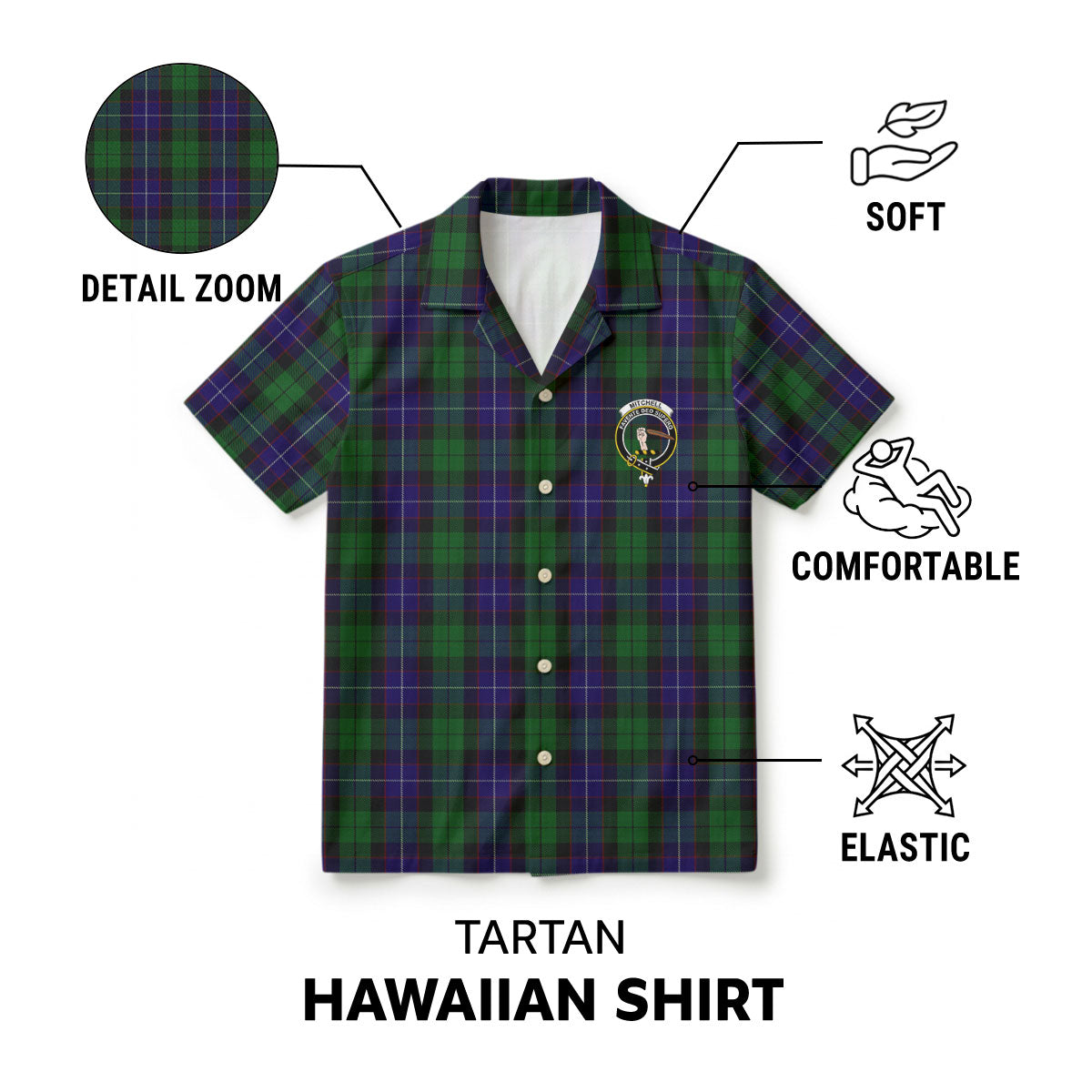 Mitchell Tartan Crest Hawaiian Shirt